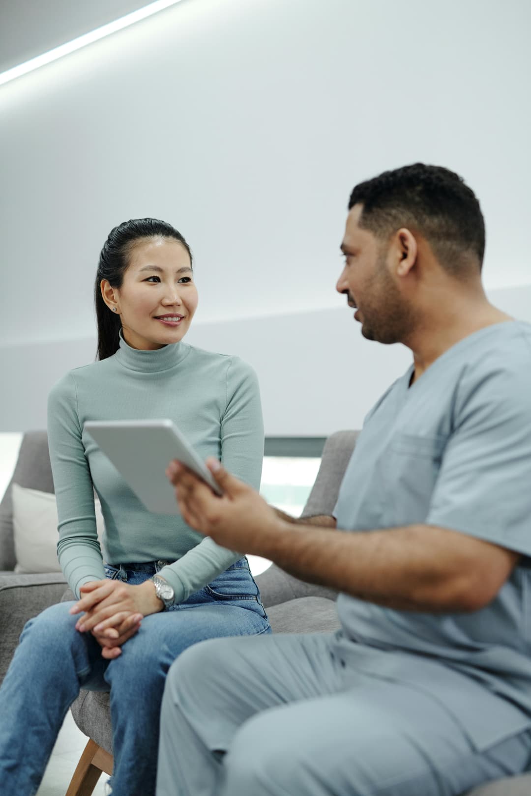 Healthcare professional helping a client